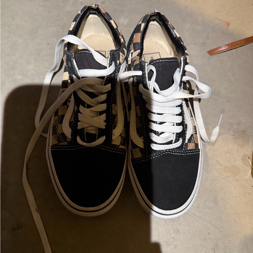 Vans Checkered Black and Brown Sneakers